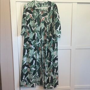 Rachel Zoe Green Leaf Pattern Kimono